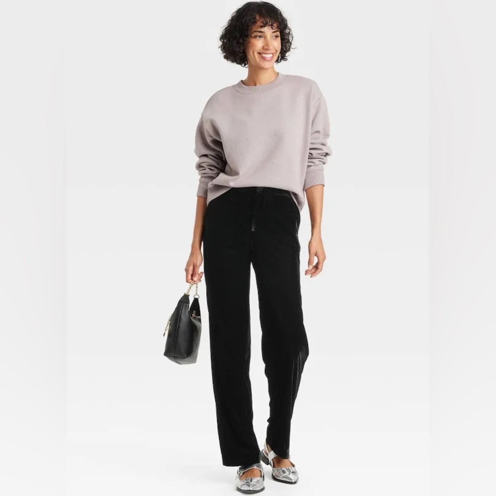 Velvet Trousers Dressy Pants - Picture 3 of 5